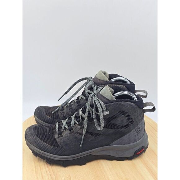 Salomon Outline Mid GTX 404844 Black Waterproof Hiking Boots Women’s Size 7 - Picture 2 of 8